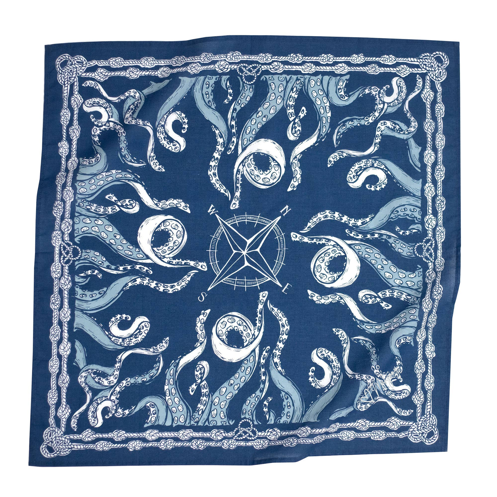 No. 070 Nautilus Bandana with heart mahjong embroidery, product flat lay