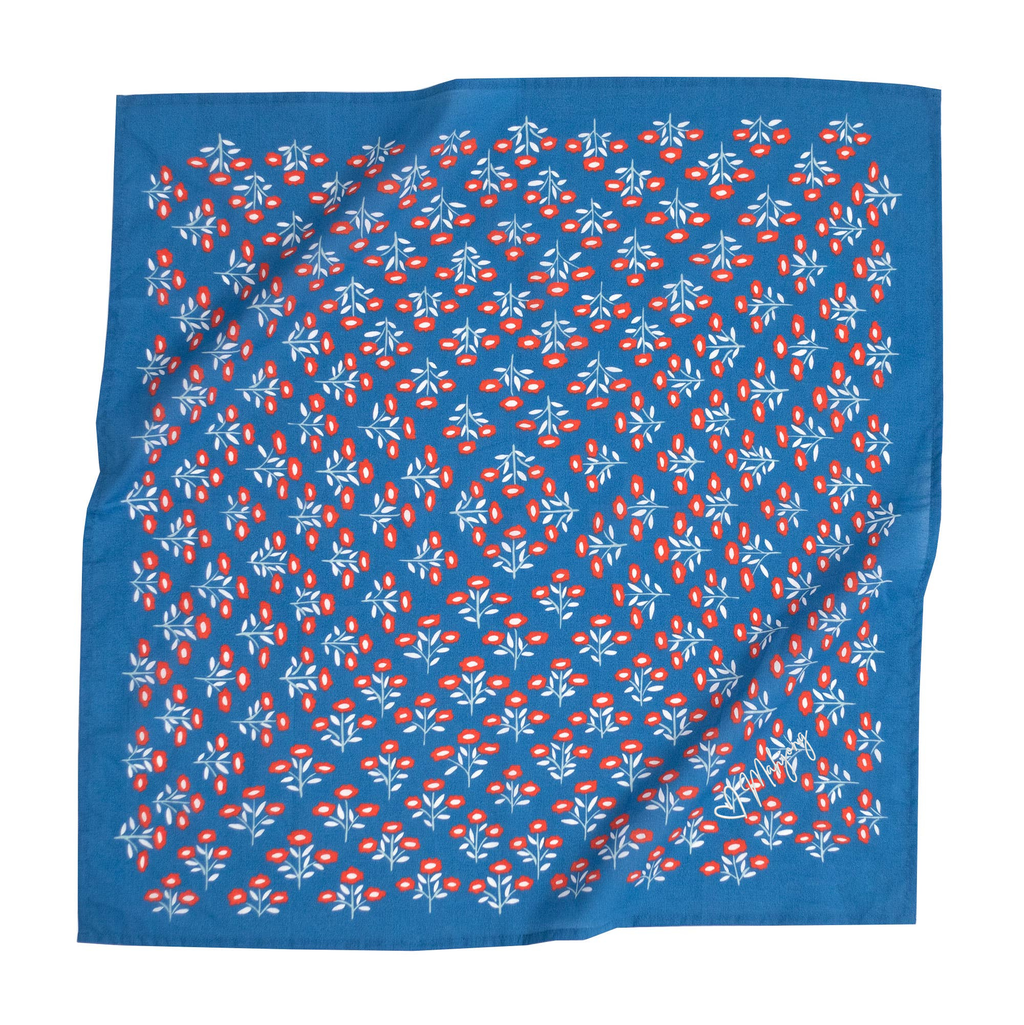 No. 075 Juliet Bandana with mahjong embroidery detail, product flat lay