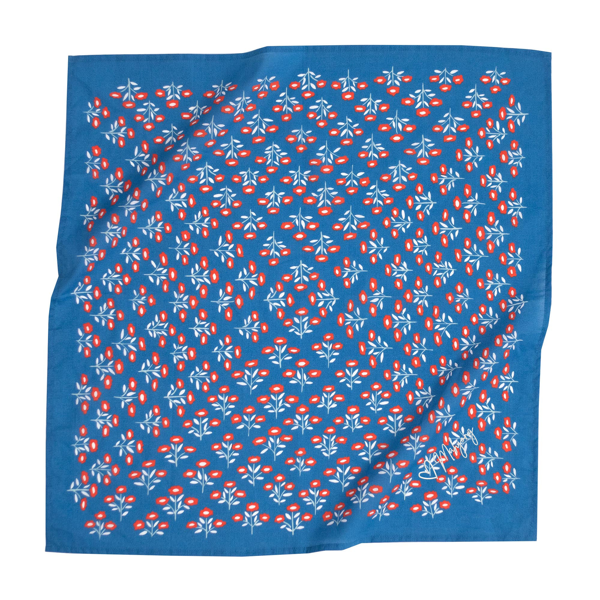 No. 075 Juliet Bandana with mahjong embroidery detail, product flat lay