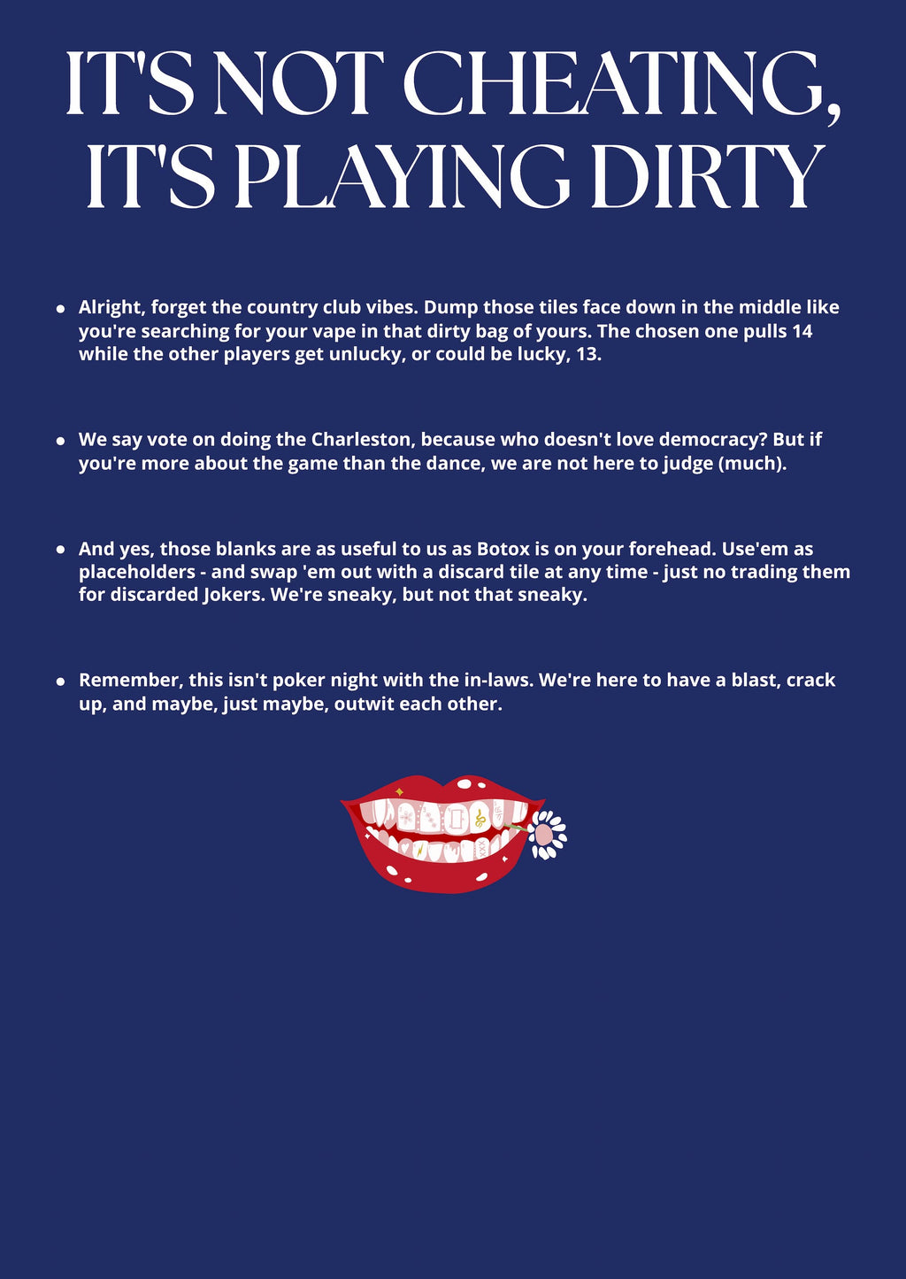 It's Not Cheating, It's Playing Dirty - The Dirty Mahj game guidelines