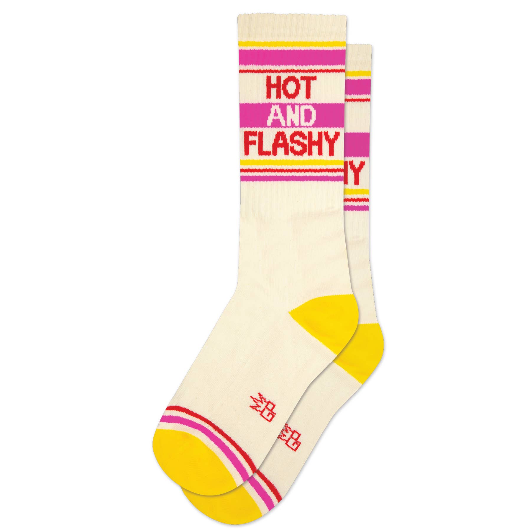 Hot & Flashy Gym Crew Socks, product flat lay on white background